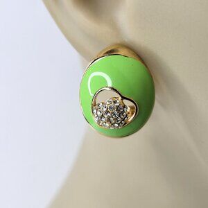Green Enamelled Earrings Small Green Earrings